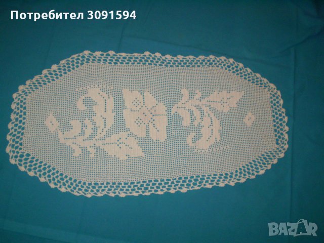 Ретро плетена на една кука елипсовидна покривка, снимка 5 - Други ценни предмети - 34872144