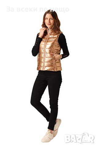 Дамски Златист Елек Код SV-58, снимка 3 - Елеци - 52500864