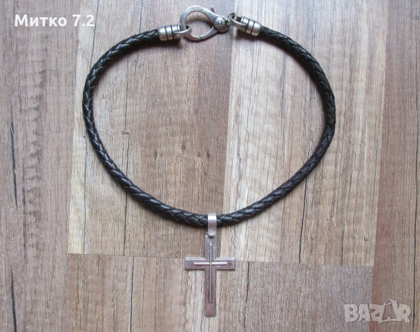 ланец естествена кожа и сребро - Amanuel Bozzi, снимка 2 - Колиета, медальони, синджири - 32274637