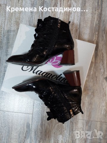 Естествен лак - боти 37н., снимка 2 - Дамски боти - 43406542