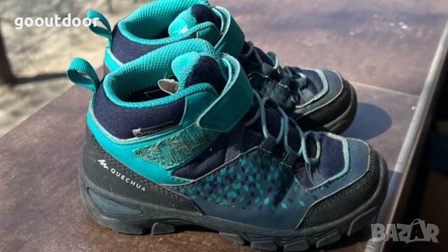 Детски непромокаеми туристически обувки за преходи Quechua mid, №29 тюркоаз, снимка 4 - Детски боти и ботуши - 40128788