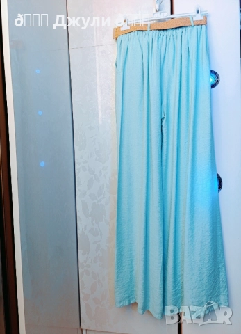 Стилен панталон с широк крачол от 100% варен памук, снимка 4 - Панталони - 51744392