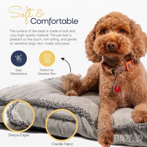 Кучешко легло GRENIX, меко, пухкаво и топло, сиво, снимка 6 - За кучета - 43183250