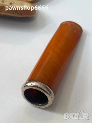 Стар кехлибарен държач за пури, снимка 4 - Антикварни и старинни предмети - 51640098