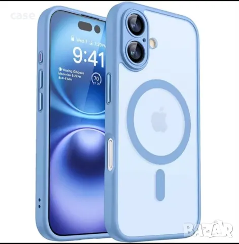 Phone 16,16pro,16Max,16+ MagSafe case с протектор за камерите 5цвята, снимка 5 - Калъфи, кейсове - 49099739