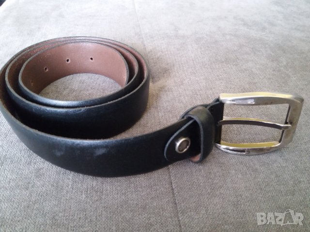 Мъжки черен колан , снимка 2 - Колани - 32662269