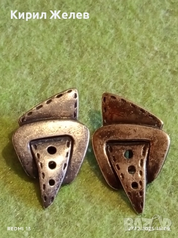 Сребърни обеци стил модернизъм с абстрактна геометрична форма 52483, снимка 6 - Обеци - 52912706