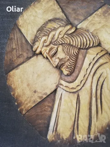 Много впечатляваща дърворезба с лика на Исус., снимка 3 - Декорация за дома - 49415091