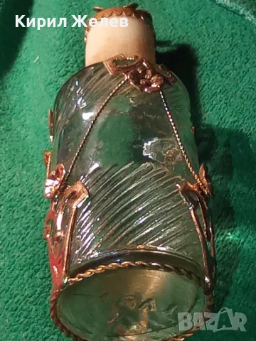 СТАРО КОЛЕКЦИОНЕРСКО МАРКОВО ШИШЕНЦЕ за ПАРФЮМ с ФЛОРАЛЕН МЕДЕН ОБКОВ с ПОЗЛАТА 47082, снимка 17 - Колекции - 46800551