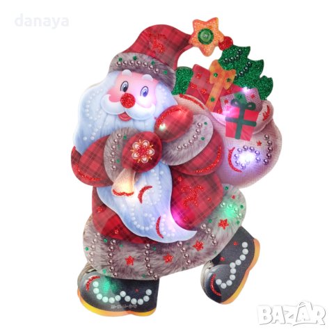 4225 Светеща коледна украса за прозорец стена Дядо Коледа, снимка 9 - Декорация за дома - 42682012
