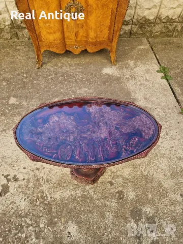 Красива китайска овална фигурална масичка , снимка 10 - Маси - 47685772