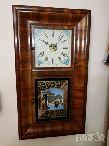 Стар американски стенен часовник, снимка 16 - Антикварни и старинни предмети - 27492639