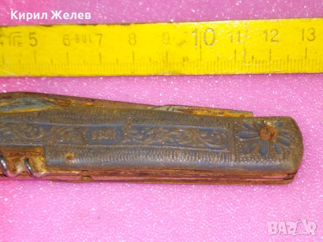 USSR СТАРО РЯДЪК КОЛЕКЦИОНЕРСКИ МОДЕЛ РУСКО РИБАРСКО ДЖОБНО НОЖЧЕ СССР ФЛОРАЛНО ОРНАМЕНТИРАНО 43096, снимка 15 - Колекции - 44041232