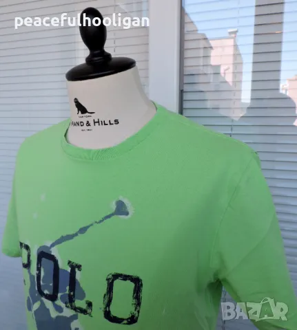 Polo Ralph Lauren Big Pony Spell Out Logo -страхотна мъжка памучна тениска размер M, снимка 5 - Тениски - 49344989