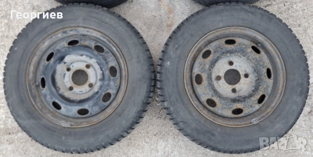 Железни джанти от Рено 13” цола с гуми, снимка 2 - Гуми и джанти - 51569848