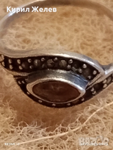 Винтидж сребърен пръстен с малки кристали стил и елегантност 40060, снимка 9 - Пръстени - 52895475