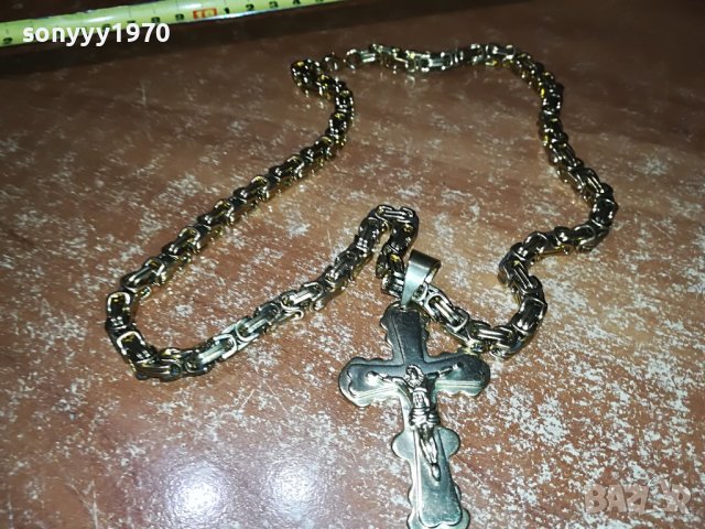 ЗЛАТЕН ЛАНЕЦ С КРЪСТ И ХРИСТОС 0909220857, снимка 2 - Антикварни и старинни предмети - 37945616