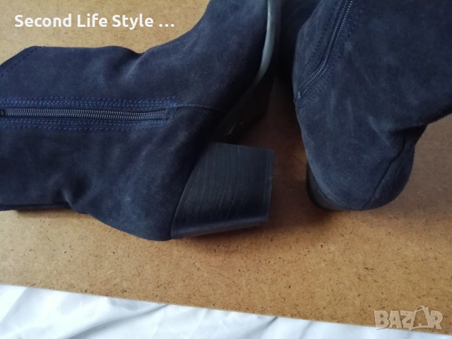 № 41 дамски боти естествен велур в син цвят, снимка 15 - Дамски боти - 53135033