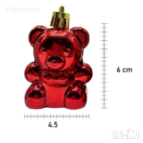 Коледен комплект украса 8 броя – Червени и бели висулки  Premium Collection., снимка 4 - Декорация за дома - 52631584