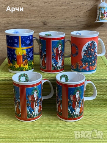 Коледни порцеланови чаши с маркировки, снимка 4 - Чаши - 52506500