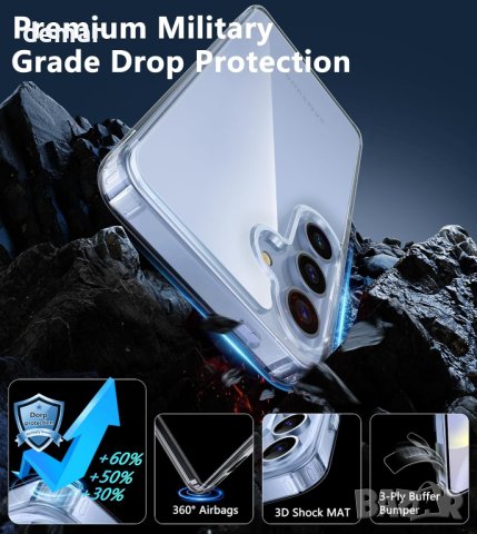 FNTCASE Калъф за Samsung Galaxy S24-Plus прозрачен военен удароустойчив, снимка 5 - Калъфи, кейсове - 43960597