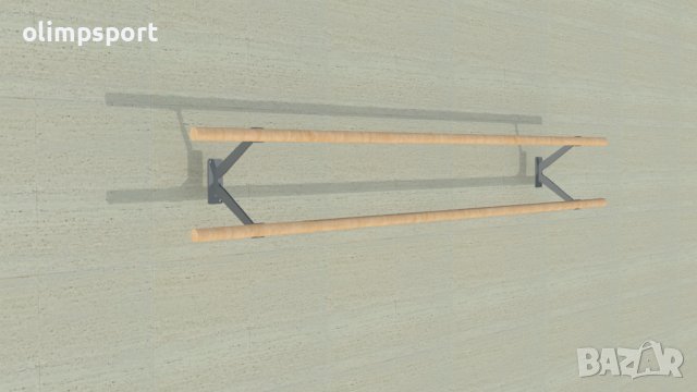 Станка за балет стенна двойна – дължина – 2,5 м, снимка 2 - Художествена гимнастика - 37384382