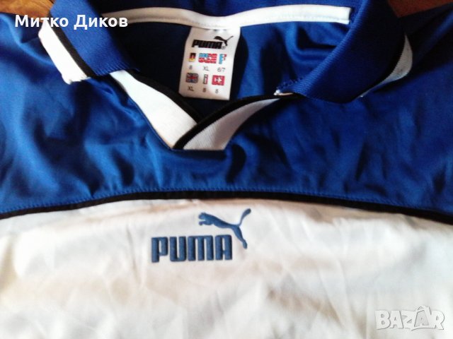 Тениска Пума футболна бяло синьо размер ХЛ, снимка 2 - Футбол - 28545959