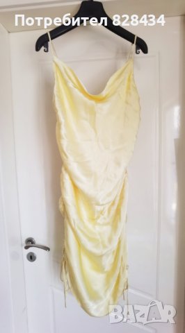 Рокля Bardot в жълто къс модел с кройка по тялото, снимка 6 - Рокли - 37817559
