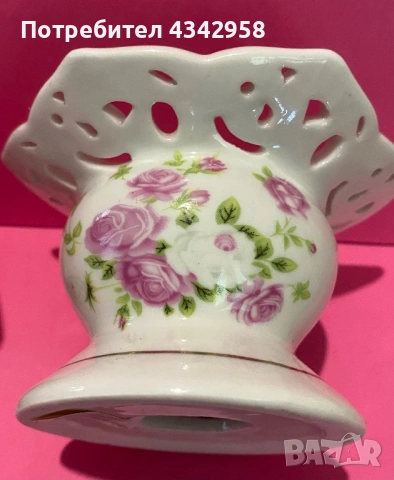 Два немски порцеланови винтидж свещника ., снимка 2 - Антикварни и старинни предмети - 53232426