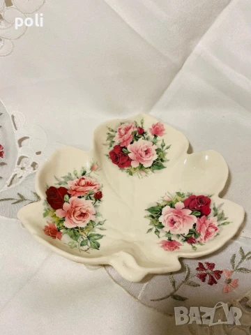 порцеланова чиния лист , снимка 4 - Чинии - 50904494