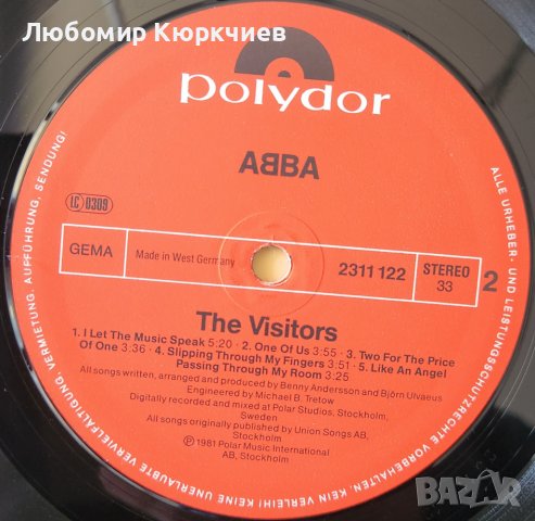 ABBA - The Visitors / 1981, снимка 6 - Грамофонни плочи - 39742110
