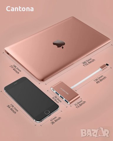 LENTION 4-в-1 USB-C хъб с 3 USB 3.0 и захранване Type C PD(CB-C13se), снимка 4 - Други - 38547982