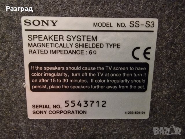 Тонколони  SONY  SS-S3, снимка 4 - Тонколони - 43730195