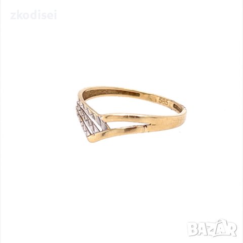 Златен дамски пръстен 1,10гр. размер:56 14кр. проба:585 модел:21634-5, снимка 2 - Пръстени - 43944947