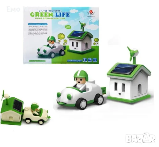 Иновативен детски конструктор със соларна батерия, къща с движеща се кола, снимка 5 - Електрически играчки - 48848917