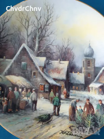 6бр Tirschenreuth Бавария/немска колекционерска декоративна порцеланова чиния-картина/пейзажи, снимка 5 - Картини - 48943416