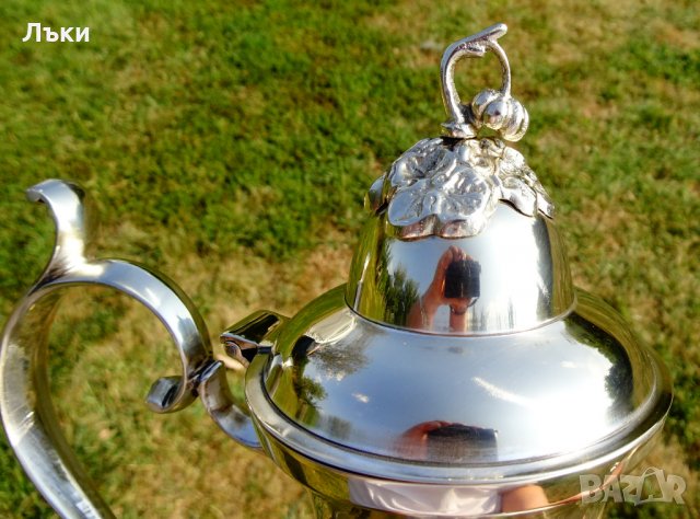 Старинна английска кана,чайник никелово сребро. , снимка 8 - Антикварни и старинни предмети - 26268954