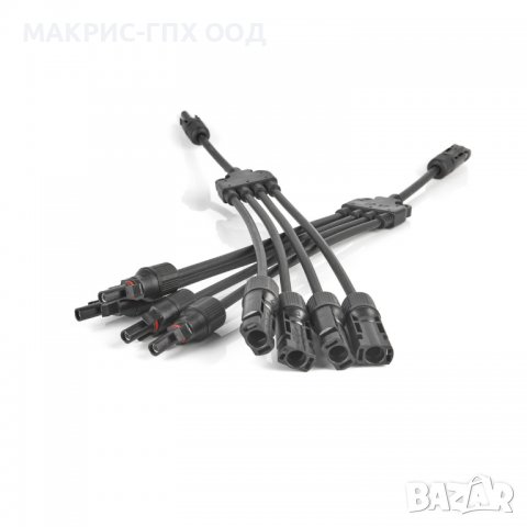 Комплект MC4 конектори за свързване 4в1 с кабел, тип Y, 2.5 ÷ 6 мм², 1000 V DC, 32A