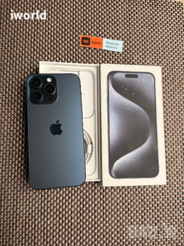 КАТО НОВ❗️ iPhone 15Pro Max ❗️Лизинг от 58лв/❗️Blue Titanium❗️ГАРАНЦИЯ ❗️256