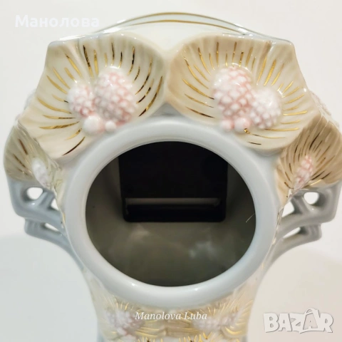 Порцеланов настолен часовник Royal Dux Bohemia Secese в стил Art Nouveau. , снимка 10 - Антикварни и старинни предмети - 53364608