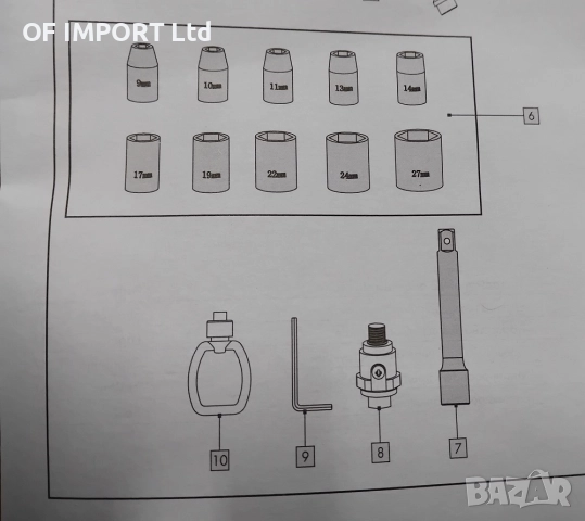 Комплект Камъни за Гедоре или Гайковерт PARKSIDE 11 части, снимка 5 - Гедорета - 52075349