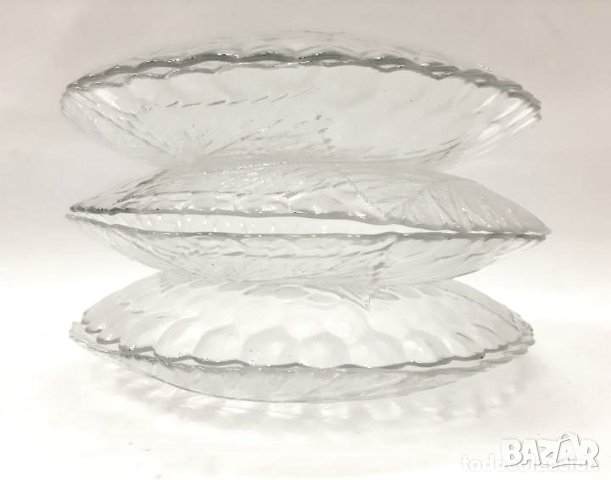 Комплект от 6 стари стъклени коктейлни чинии (6.2), снимка 8 - Антикварни и старинни предмети - 43982647