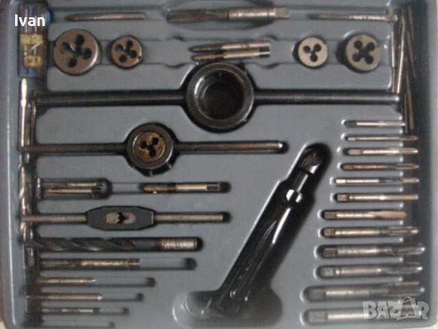 Старо Качество-ГДР-Комплект 58 части-Метчици/Плашки За Вътрешни/Външни Резби-Почти Нов-VEB-Altenburg