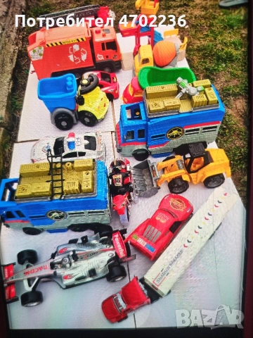 Голям лот с детски коли,пожарна,камиони
