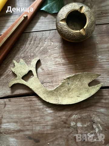 Свешник-28 см Дърво и месинг Цена-12 €  Отварачка с форма на риба, която ми напомня на илюстрация от, снимка 8 - Други - 53436443