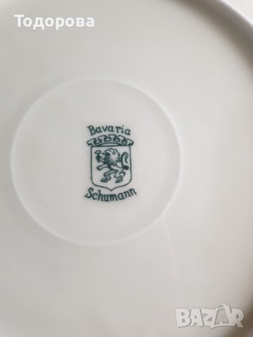 Старинни порцеланови барокови чинии с червен кант  -Schumann - Бавария , снимка 11 - Сервизи - 42958540