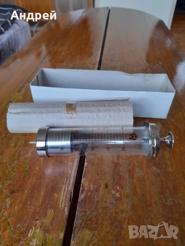 Стара стъклена спринцовка, снимка 2 - Други ценни предмети - 52944635