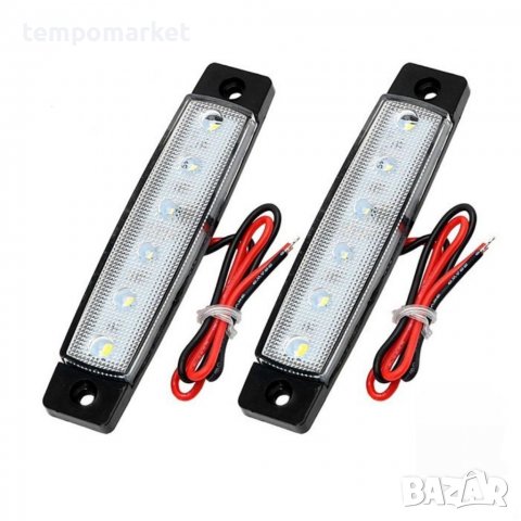 Диоден габарит с 6 LED диода - 12/24V бял , снимка 1