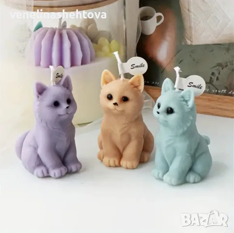 3D седнало коте котка Силиконов молд форма за свещи гипс сапун смола 