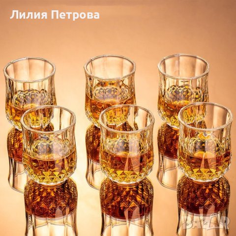 Комплект от стъклена гарафа с 6 броя чаши , снимка 4 - Чаши - 42993296